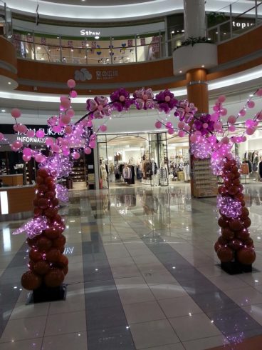 桜イルミネーションバルーンアーチ